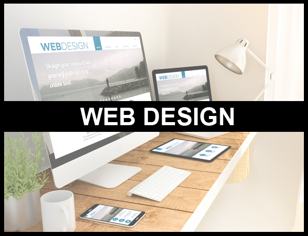 PC, laptop and mobile device showing web design